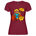 T-SHIRT DONNA PERSONALIZZATA SUPER MUM MAMMA COLORE BORDEAUX