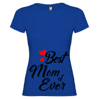 T-SHIRT DONNA PERSONALIZZATA BEST MOM OF EVER COLORE BLU ROYAL