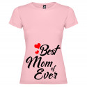 T-SHIRT DONNA PERSONALIZZATA BEST MOM OF EVER COLORE ROSA