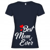 T-SHIRT DONNA PERSONALIZZATA BEST MOM OF EVER COLORE BLU NAVY