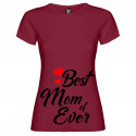 T-SHIRT DONNA PERSONALIZZATA BEST MOM OF EVER COLORE BORDEAUX