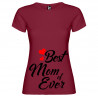 T-SHIRT DONNA PERSONALIZZATA BEST MOM OF EVER COLORE BORDEAUX