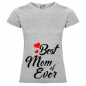 T-SHIRT DONNA PERSONALIZZATA BEST MOM OF EVER COLORE GRIGIO