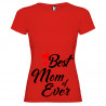 T-SHIRT DONNA PERSONALIZZATA BEST MOM OF EVER COLORE ROSSO