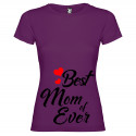 T-SHIRT DONNA PERSONALIZZATA BEST MOM OF EVER COLORE VIOLA