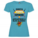 T-SHIRT DONNA MAMMA SUPER EROE OFFERTA LIMITATA COLORE TURCHESE