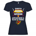 T-SHIRT DONNA MAMMA SUPER EROE OFFERTA LIMITATA COLORE BLU NAVY