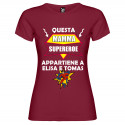 T-SHIRT DONNA MAMMA SUPER EROE OFFERTA LIMITATA COLORE GRANATA
