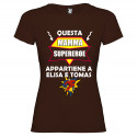T-SHIRT DONNA MAMMA SUPER EROE OFFERTA LIMITATA COLORE MARRONE