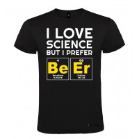 Maglietta personalizzata uomo amo la scienza ma preferisco la birra nero