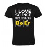 Maglietta personalizzata uomo amo la scienza ma preferisco la birra nero