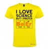 Maglietta personalizzata uomo amo la scienza ma preferisco la birra giallo