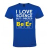 Maglietta personalizzata uomo amo la scienza ma preferisco la birra blu royal