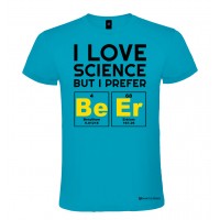 Maglietta personalizzata uomo amo la scienza ma preferisco la birra turchese