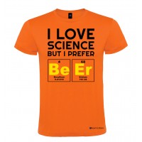 Maglietta personalizzata uomo amo la scienza ma preferisco la birra arancione