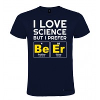 Maglietta personalizzata uomo amo la scienza ma preferisco la birra blu navy