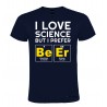 Maglietta personalizzata uomo amo la scienza ma preferisco la birra blu navy