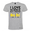 Maglietta personalizzata uomo amo la scienza ma preferisco la birra grigio