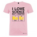 Maglietta personalizzata uomo amo la scienza ma preferisco la birra rosa