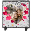 Pietra Ardesia Quadrata Personalizzata Heart Frame