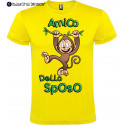 T-shirt addio al celibato amico dello sposo scimmia scimmie giallo