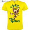 T-shirt addio al celibato amico dello sposo scimmia scimmie giallo