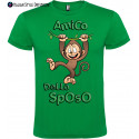 T-shirt addio al celibato amico dello sposo scimmia scimmie verde