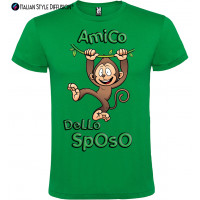 T-shirt addio al celibato amico dello sposo scimmia scimmie verde