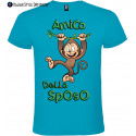 T-shirt addio al celibato amico dello sposo scimmia scimmie turchese