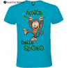 T-shirt addio al celibato amico dello sposo scimmia scimmie turchese