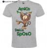 T-shirt addio al celibato amico dello sposo scimmia scimmie grigio