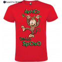 T-shirt addio al celibato amico dello sposo scimmia scimmie rosso