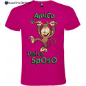 T-shirt addio al celibato amico dello sposo scimmia scimmie fucsia