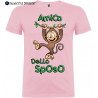 T-shirt addio al celibato amico dello sposo scimmia scimmie rosa