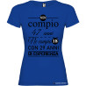 T-SHIRT DONNA COMPLEANNO ANNI DI ESPERIENZA COLORE BLU ROYAL