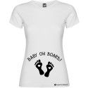 T-SHIRT DONNA PREMAMAN PERSONALIZZATA                         BABY ON BOARD COLORE     BIANCO