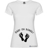 T-SHIRT DONNA PREMAMAN PERSONALIZZATA                         BABY ON BOARD COLORE     BIANCO