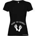 T-SHIRT DONNA PREMAMAN PERSONALIZZATA                         BABY ON BOARD COLORE         NERO