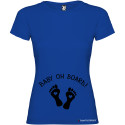 T-SHIRT DONNA PREMAMAN PERSONALIZZATA                          BABY ON BOARD COLORE     BLU ROYAL