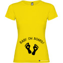 T-SHIRT DONNA PREMAMAN PERSONALIZZATA                         BABY ON BOARD COLORE      GIALLO