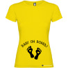 T-SHIRT DONNA PREMAMAN PERSONALIZZATA                         BABY ON BOARD COLORE      GIALLO