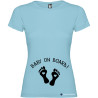 T-SHIRT DONNA PREMAMAN PERSONALIZZATA                         BABY ON BOARD  COLORE AZZURRO