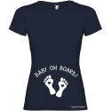 T-SHIRT DONNA PREMAMAN PERSONALIZZATA                         BABY ON BOARD  COLORE    BLU NAVY
