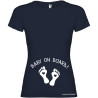 T-SHIRT DONNA PREMAMAN PERSONALIZZATA                         BABY ON BOARD  COLORE    BLU NAVY
