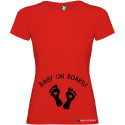 T-SHIRT DONNA PREMAMAN PERSONALIZZATA                         BABY ON BOARD  COLORE      ROSSO