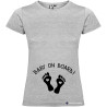 T-SHIRT DONNA PREMAMAN PERSONALIZZATA                         BABY ON BOARD  COLORE      GRIGIO
