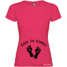 T-SHIRT DONNA PREMAMAN PERSONALIZZATA                            BABY ON BOARD  COLORE ROSA FUCSIA