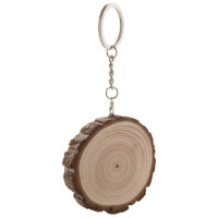 Portachiavi personalizzato in legno naturale con annello in metallo