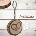 Portachiavi personalizzato con incisione in legno tronco
