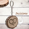 Portachiavi personalizzato con incisione in legno tronco